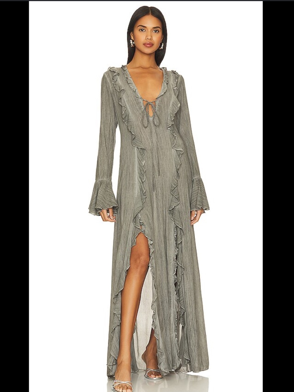 ROCOCO SAND Long Dress in Sage/Grey